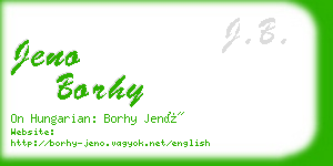 jeno borhy business card